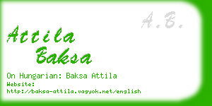 attila baksa business card